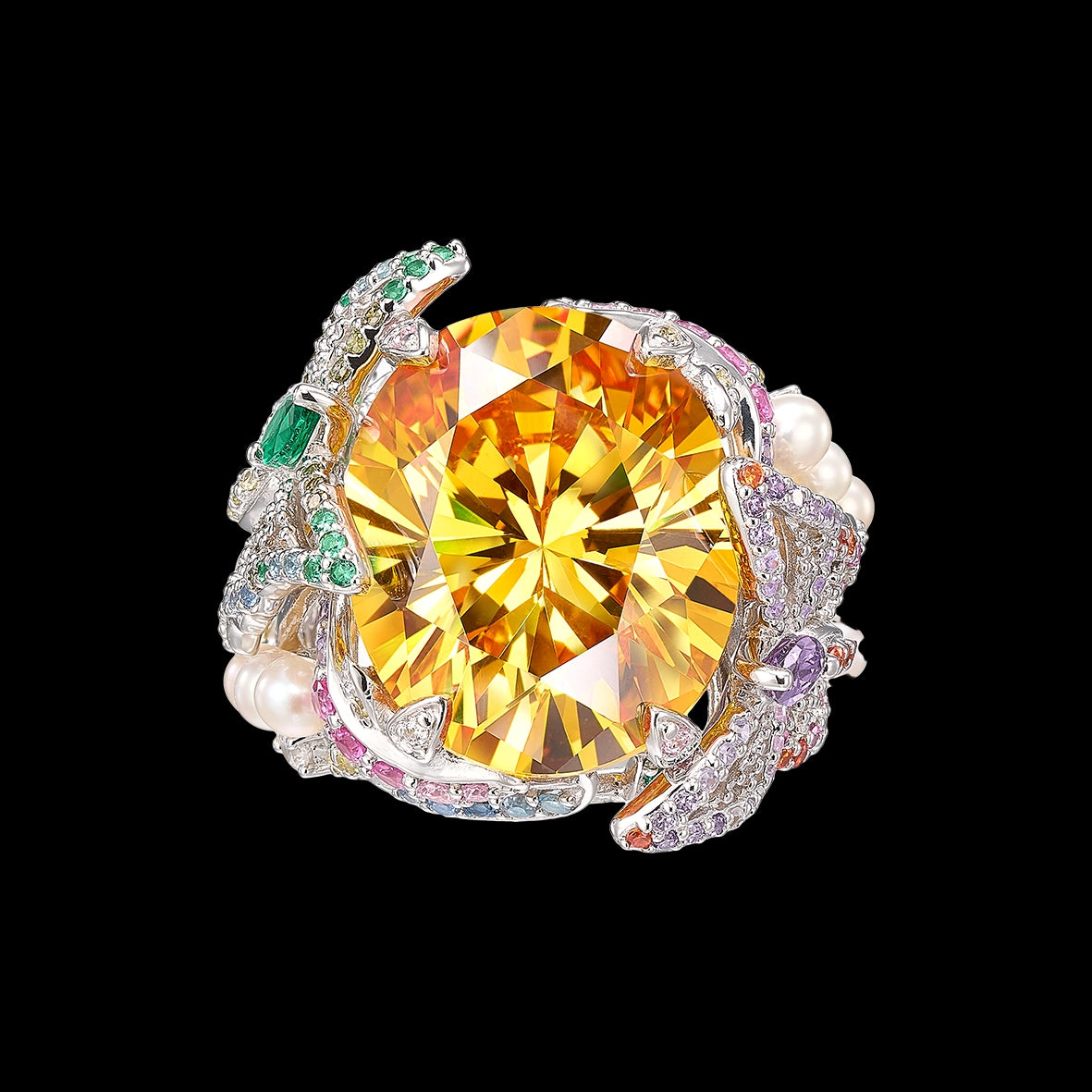 Citrine Swallowtail Ring